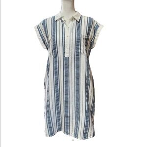 ELLISON WOMENS STRIPED SHIRT DRESS SIZE MEDIUM